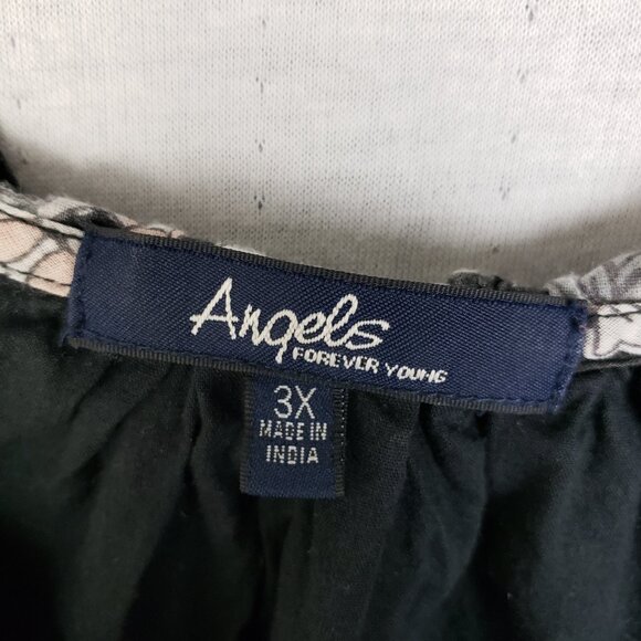 Angels Forever Young Peasant Blouse Top Floral Print Boho Cotton size 3X Resort - Picture 4 of 12